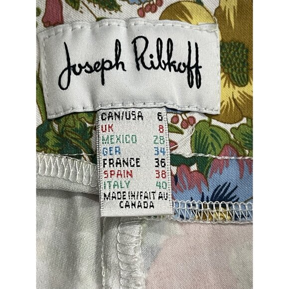 Joseph Ribkoff Floral Capri/Crop pants Size 6 Split hem accent Stretch Comfort - Picture 6 of 8